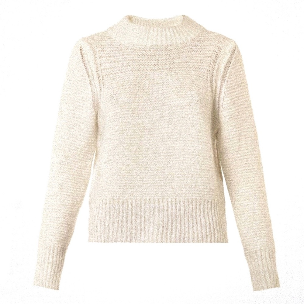 SEA New York White Cream Mohair Blend Hand Knit Sweater Small
